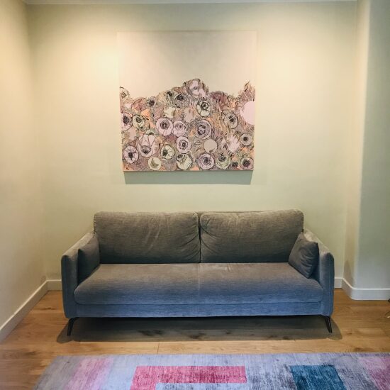 AUTOMNE  120x120 cm Acrylique et fusain  sur toile  VENDU
