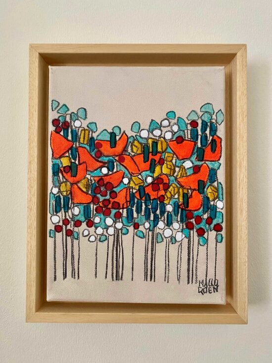 NICE 18x24 cm Fusain,  posca et acrylique sur toile 2024 -95 €