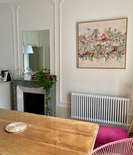 TIVOLI 100x100 cm Acrylique et fusain sur toile 2025 - 895 €